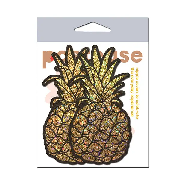 Pastease Premium Glitter Pineapple - Gold O/S - Lingerie - Packaged