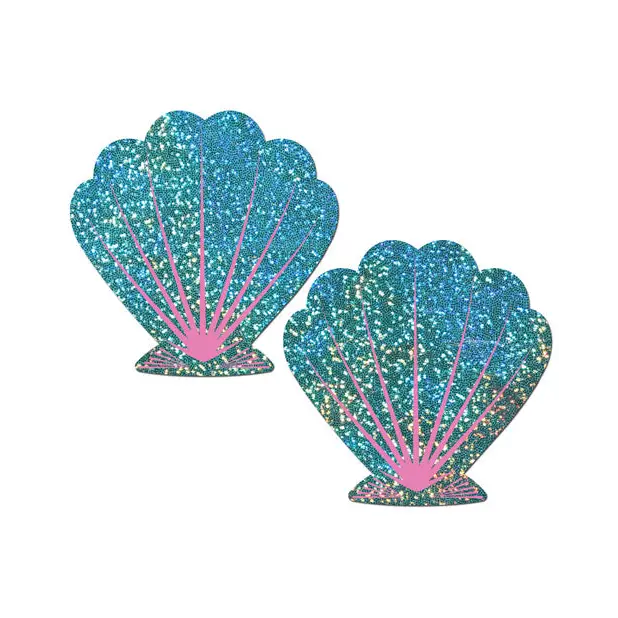 Pastease Premium Glitter Shell - Seafoam Green and Pink O/S - Lingerie - Packaged
