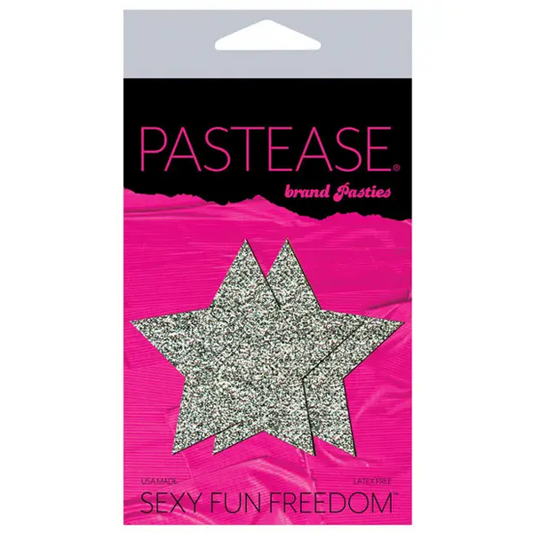Pastease Premium Glitter Star - Silver O/S - Lingerie - Packaged