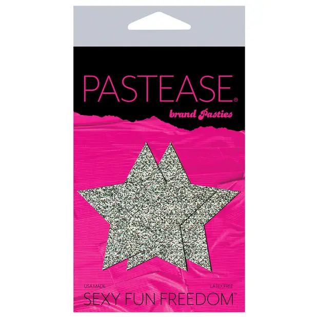Pastease Premium Glitter Star - Silver O/S - Lingerie - Packaged