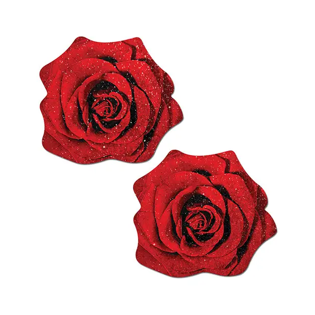 Pastease Premium Glitter Velvet Blooming Rose - Red O/S - Lingerie - Packaged