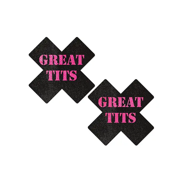 Pastease Premium Great Tits Cross - Black/Pink O/S - Lingerie - Packaged