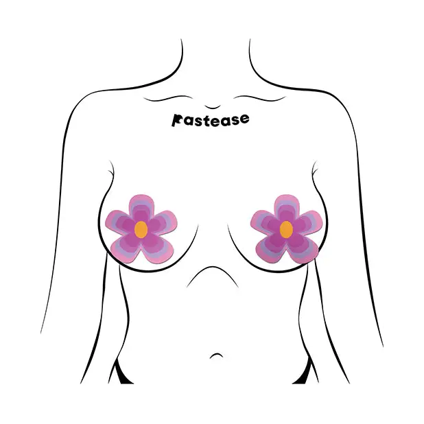 Pastease Premium Groovy Flower - Purple O/S - Lingerie - Packaged