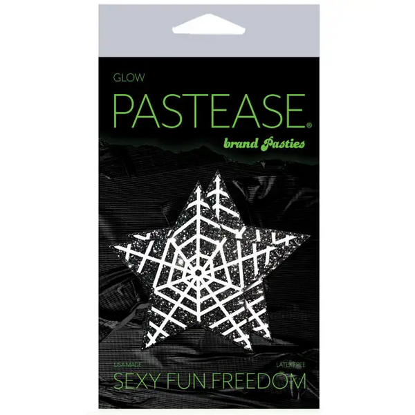 Pastease Premium Halloween Glitter Web - Glow in the Dark Black/White O/S - Lingerie - Packaged