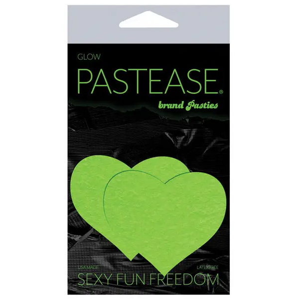 Pastease Premium Heart - Glow in the Dark Green O/S - Lingerie - Packaged