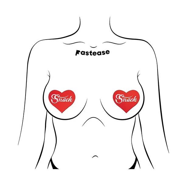 Pastease Premium Heart Snack - Red O/S - Lingerie - Packaged