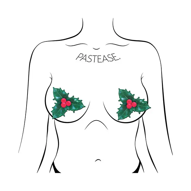 Pastease Premium Holiday Holly - Green O/S - Lingerie - Packaged