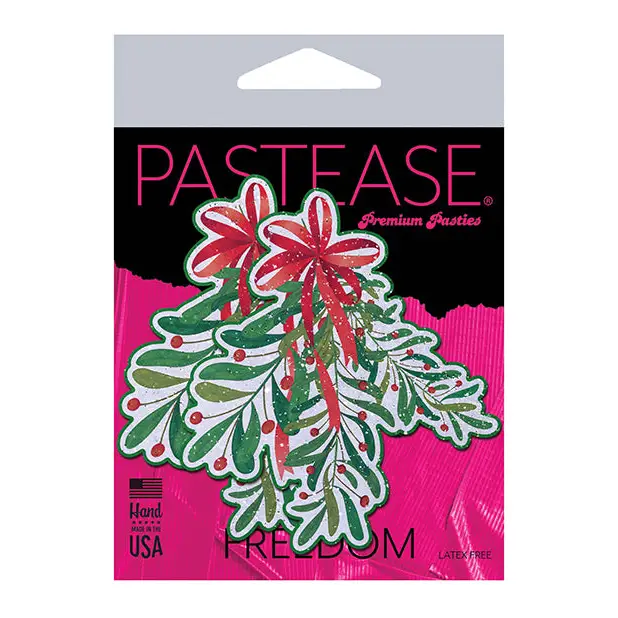 Pastease Premium Holiday Mistletoe - Green/Red O/S - Lingerie - Packaged