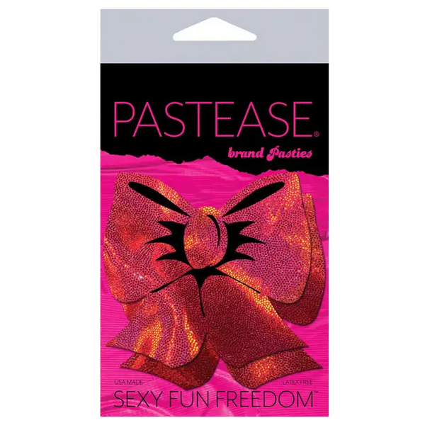 Pastease Premium Hologram Bow - Red O/S - Lingerie - Packaged