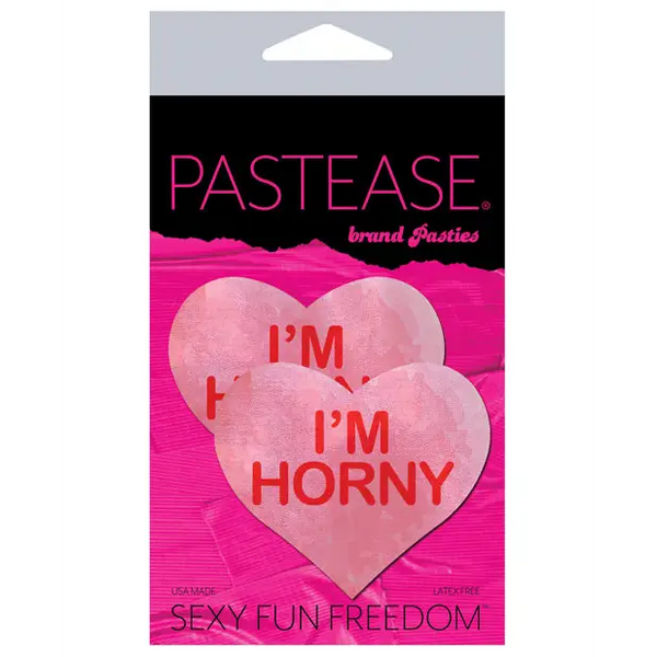 Pastease Premium I’m Horny Heart - Pink/Red O/S - Lingerie - Packaged