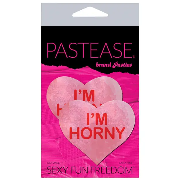 Pastease Premium I’m Horny Heart - Pink/Red O/S - Lingerie - Packaged