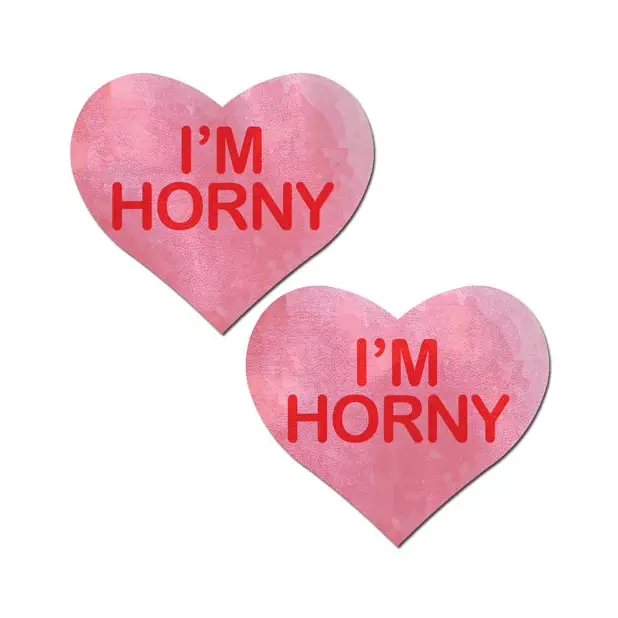 Pastease Premium I’m Horny Heart - Pink/Red O/S - Lingerie - Packaged