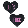 Pastease Premium Let’s Fuck Hearts - Black O/S - Lingerie - Packaged