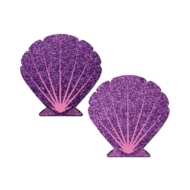 Pastease Premium Mermaid Glitter Seashell - Purple/Pink O/S - Lingerie - Packaged