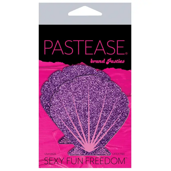 Pastease Premium Mermaid Glitter Seashell - Purple/Pink O/S - Lingerie - Packaged