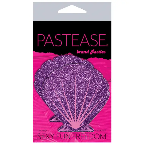 Pastease Premium Mermaid Glitter Seashell - Purple/Pink O/S - Lingerie - Packaged