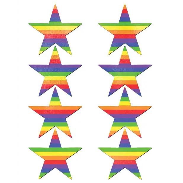 Pastease Premium Mini Rainbow Stars - Pack of 8 O/S - Lingerie - Packaged