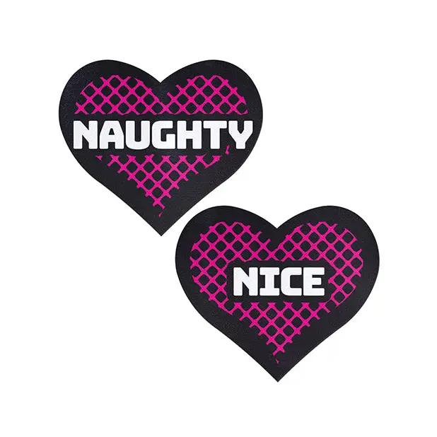 Pastease Premium Naughty & Nice Hearts - Black/Pink O/S - Lingerie - Packaged