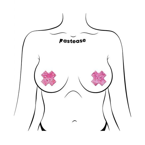Pastease Premium Petites Disco Plus X - Pink O/S Pack of 2 Pair - Lingerie - Packaged