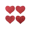Pastease Premium Petites Glitter Heart - Red O/S Pack of 2 Pair - Lingerie - Packaged