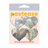 Pastease Premium Petites Holographic Heart - Silver O/S Pack of 2 Pair - Lingerie - Packaged