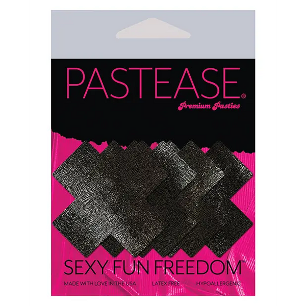 Pastease Premium Petites Liquid Cross - Black O/S Pack of 2 Pair - Lingerie - Packaged
