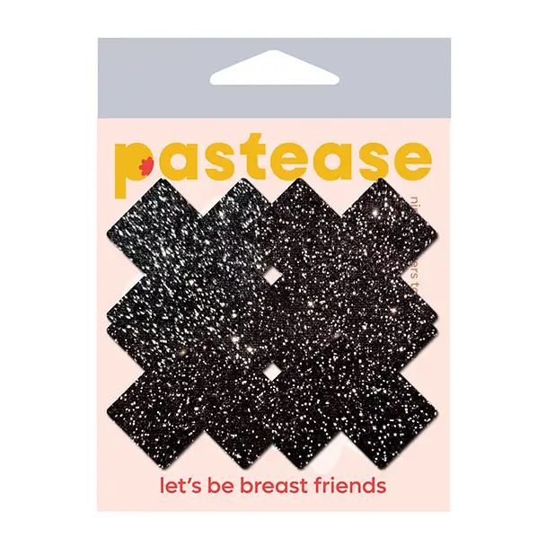 Pastease Premium Petites Sparkle Plus X - Black O/S Pack of 2 Pair - Lingerie - Packaged
