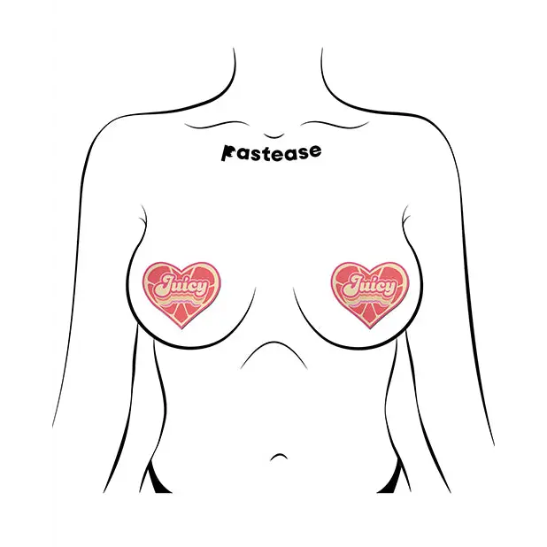 Pastease Premium Retro Heart Juicy - Pink Grapefruit O/S - Lingerie - Packaged
