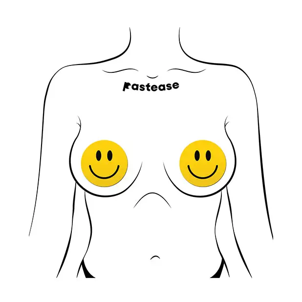 Pastease Premium Smiley Face - Yellow O/S - Lingerie - Packaged