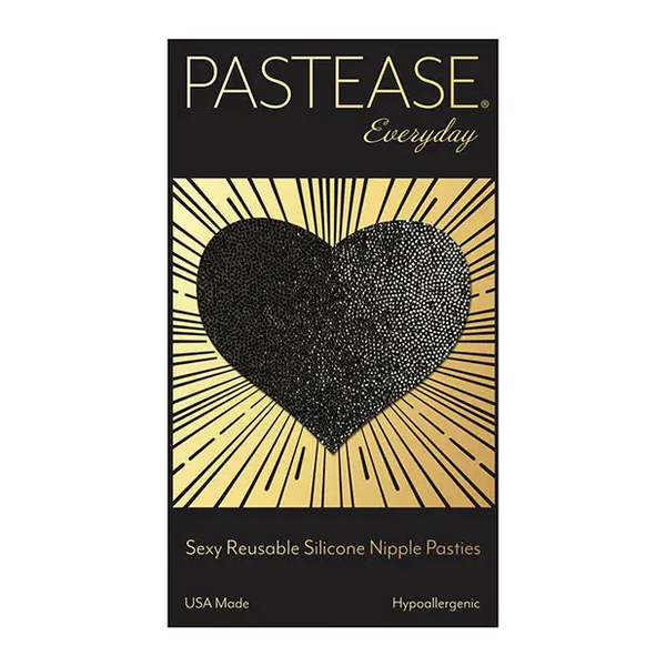 Pastease Reusable Liquid Heart - Black O/S - Lingerie - Packaged