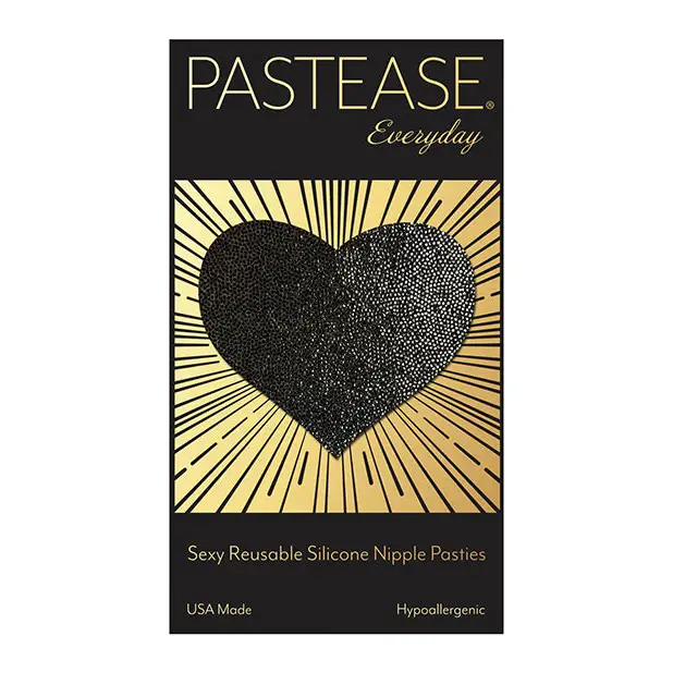 Pastease Reusable Liquid Heart - Black O/S - Lingerie - Packaged