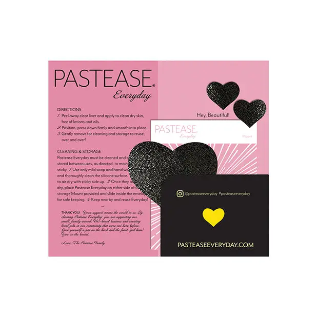 Pastease Reusable Liquid Heart - Black O/S - Lingerie - Packaged