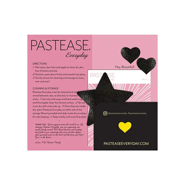 Pastease Reusable Liquid Star - Black O/S - Lingerie - Packaged