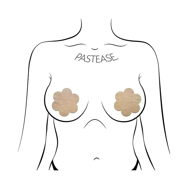 Pastease Reusable Suede Flower - Cream O/S - Lingerie - Packaged