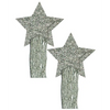 Pastease Tassle Glitter Stars - Silver O/S - Lingerie - Packaged