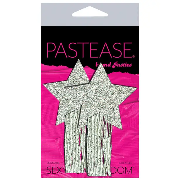 Pastease Tassle Glitter Stars - Silver O/S - Lingerie - Packaged