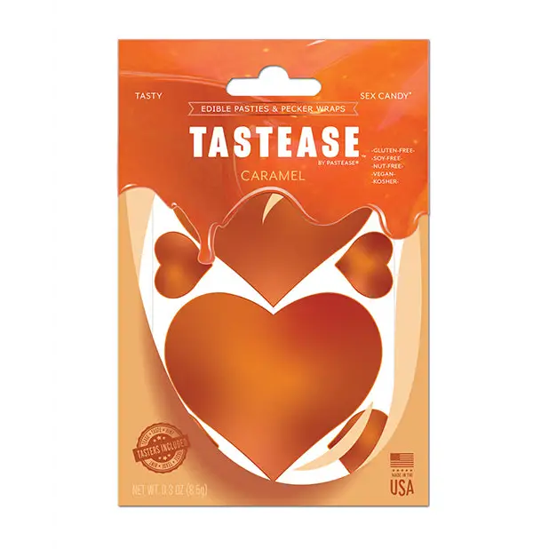 Pastease Tastease Edible Pasties & Pecker Wraps - Caramel O/S - Lingerie - Packaged