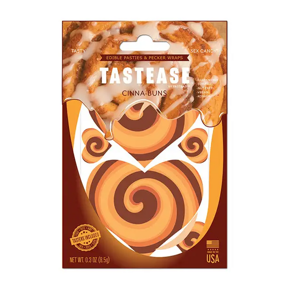 Pastease Tastease Edible Pasties & Pecker Wraps - Cinna-Buns O/S - Lingerie - Packaged