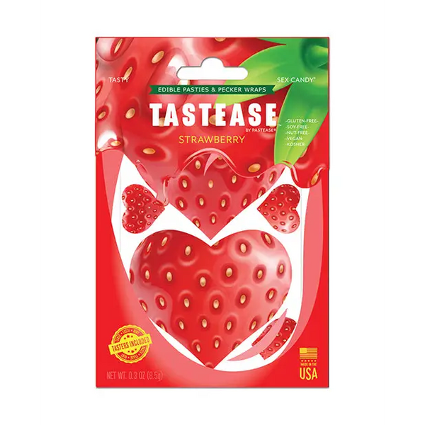 Pastease Tastease Edible Pasties & Pecker Wraps - Strawberry O/S - Lingerie - Packaged
