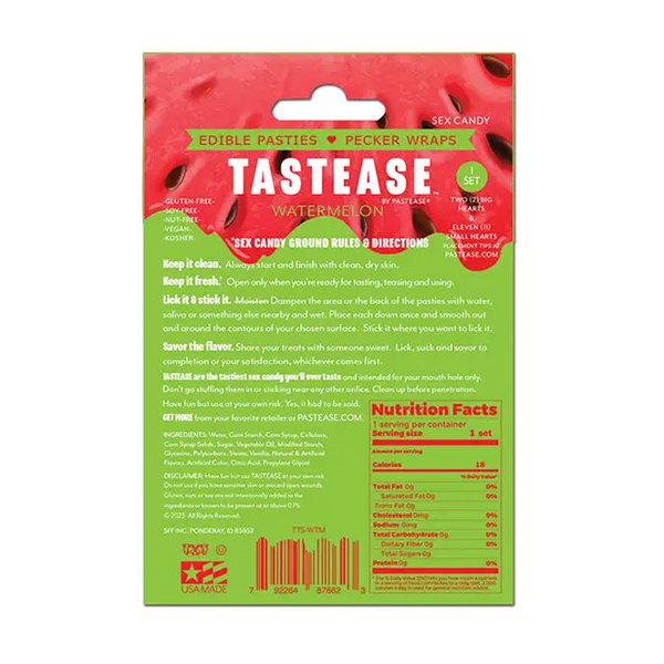 Pastease Tastease Edible Pasties & Pecker Wraps - Watermelon O/S