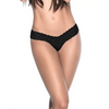 Patterned Lace Thong Black SM - Lingerie - Packaged
