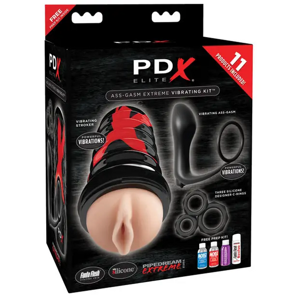 PDX Elite Ass Gasm Vibrating Kit - Dolls & Masturbators
