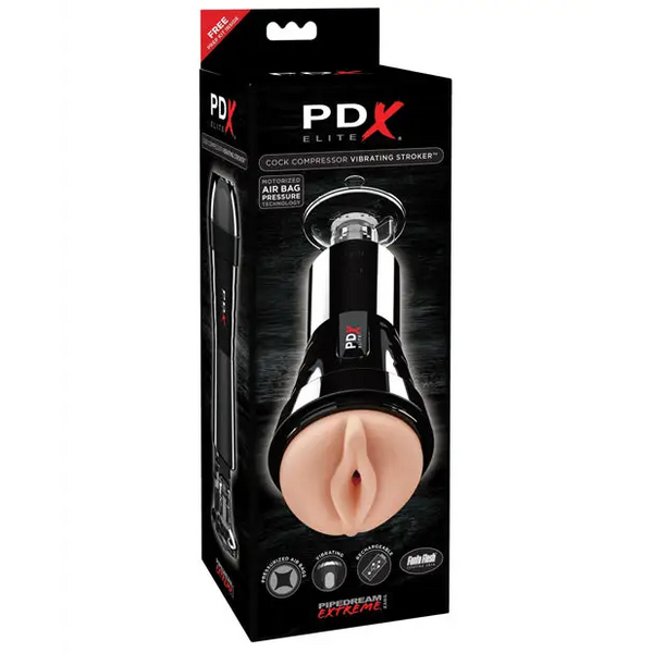 PDX Elite Cock Compressor Vibrating Stroker - Dolls & Masturbators
