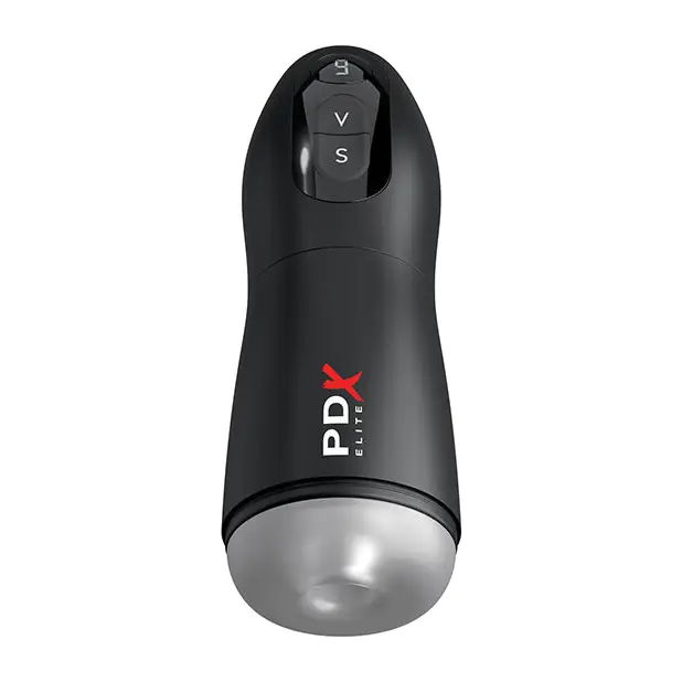 PDX Elite Suck-O-Matic Vibrating Stroker - Frosted/Black - Dolls & Masturbators