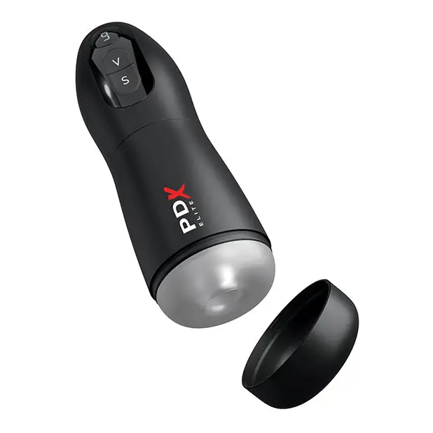 PDX Elite Suck-O-Matic Vibrating Stroker - Frosted/Black - Dolls & Masturbators