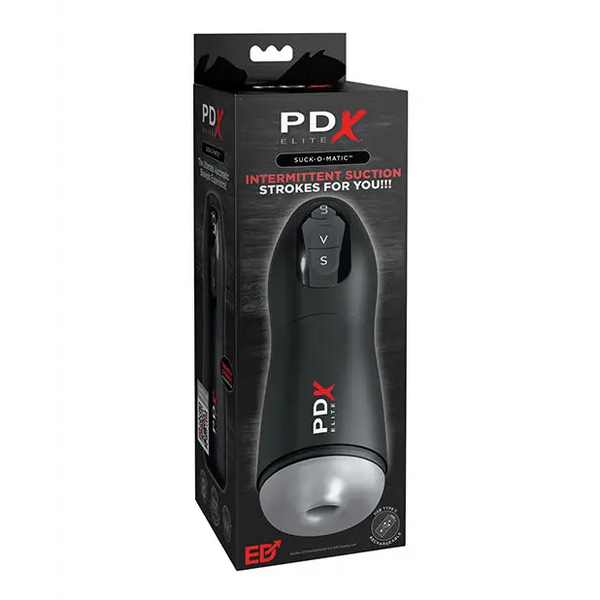 PDX Elite Suck-O-Matic Vibrating Stroker - Frosted/Black - Dolls & Masturbators