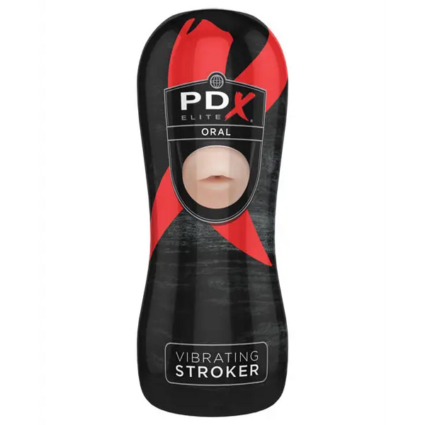 PDX Elite Vibrating Stroker - Oral - Dolls & Masturbators