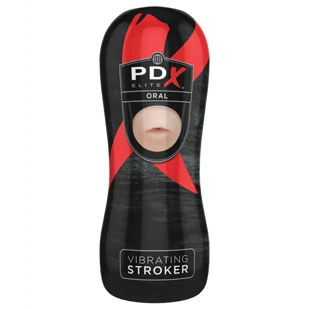 PDX Elite Vibrating Stroker - Oral - Dolls & Masturbators