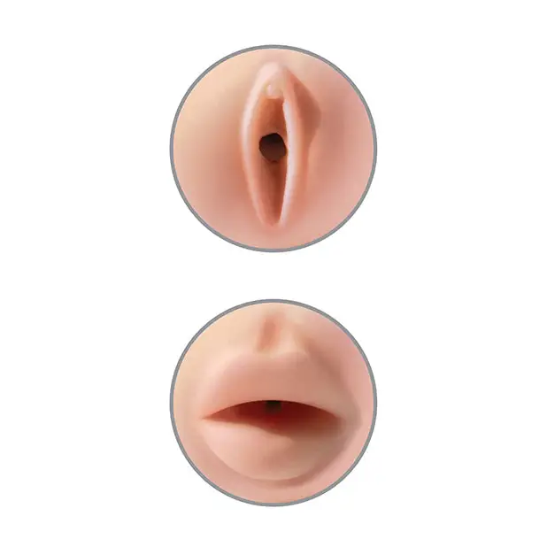 PDX Extreme Tight Grip Dual Density Squeezable Strokers - Pussy & Mouth - Dolls & Masturbators