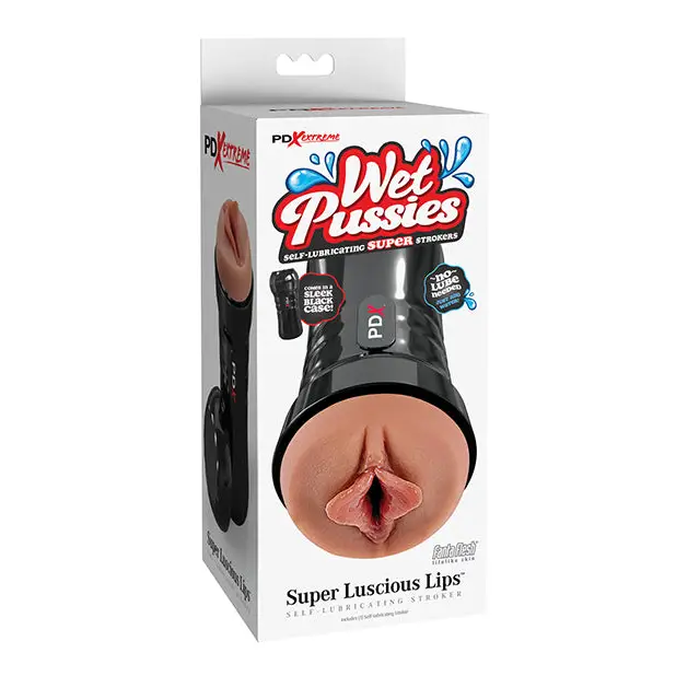 PDX Extreme Wet Pussies Super Luscious Lips Stroker - Brown